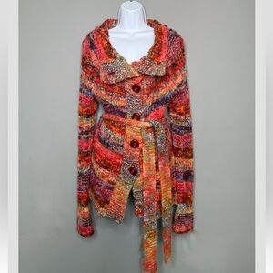 Vintage Free People Rainbow Crochet Cardigan | Kate Hudson Movie Piece  Rare Y2K